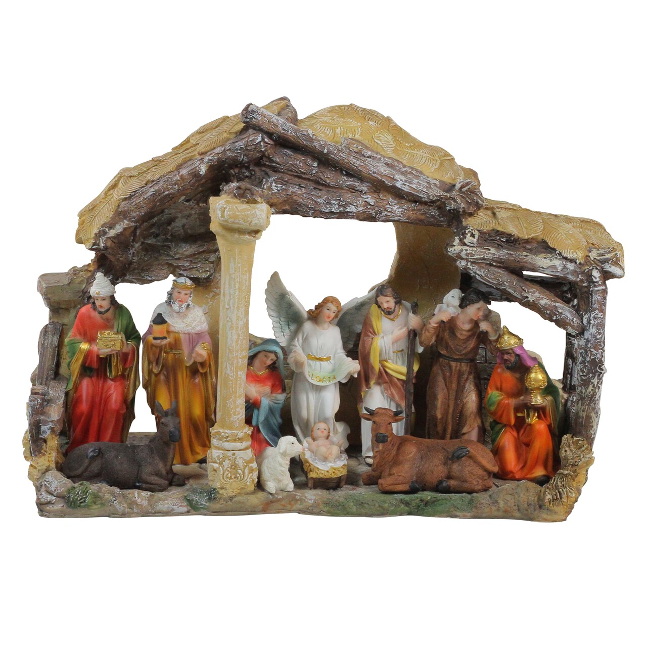 Northlight 18" Traditional Christmas Nativity with Stable House Decoration